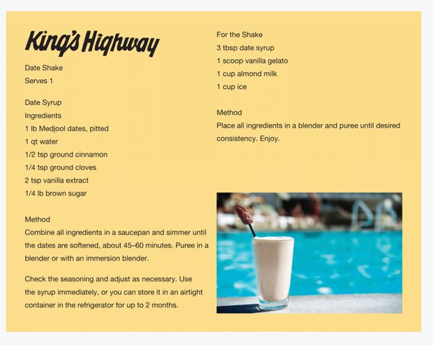 Ace hotel date shake recipe