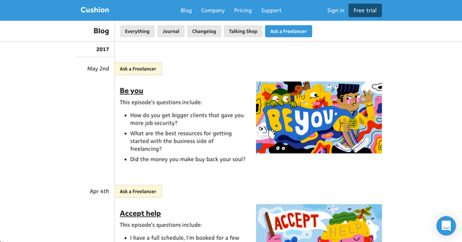 cushion blog ask a freelancer
