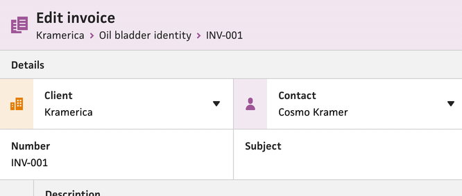 new design system invoice form breadcrumbs