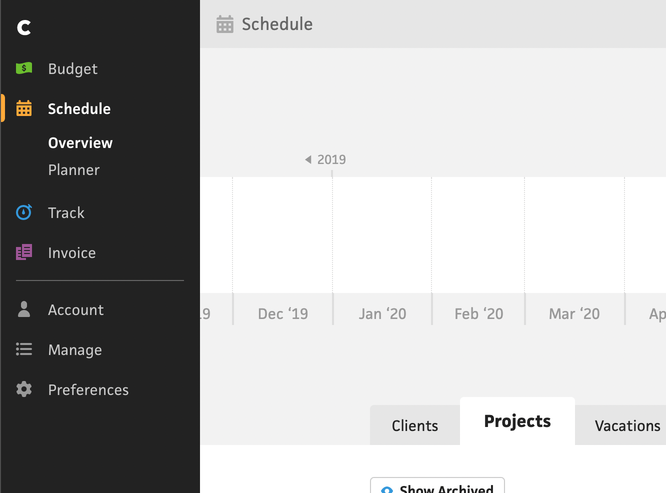 new sidebar nav existing