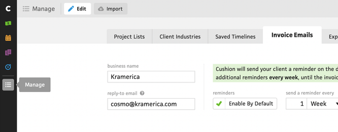 manage invoice emails