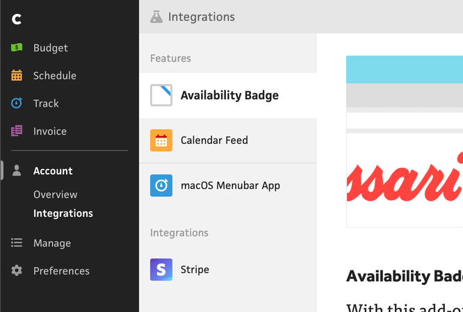 sidebar nav integrations