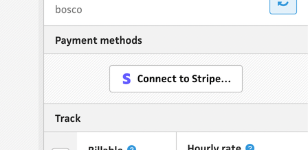 Clients section connect to Stripe