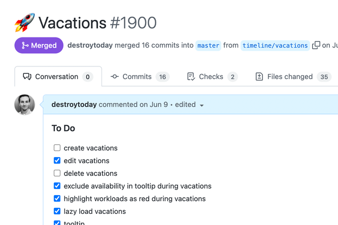 Pull request todo