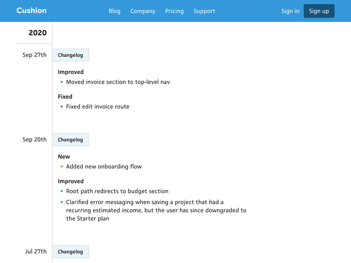 changelog
