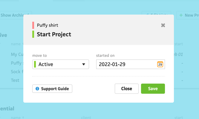 start project workflow