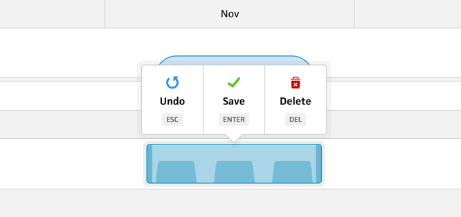 Timeline actions with hotkey label